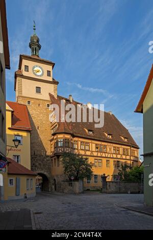 Torre Bianca, città vecchia, Rothenburg ob der Tauber, Franconia Centrale, Baviera, Germania Foto Stock