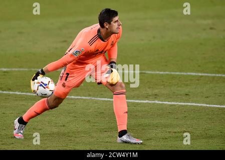 SEVILLA, 26-09-2020. Primera Division Lega di Spagna. LaLiga. Stadio Benito Villamarin. Courtois (Real Madrid) durante il gioco Real Betis - Real Madrid. Foto: Juan Jose Ubeda/PROSHOTS. Foto Stock