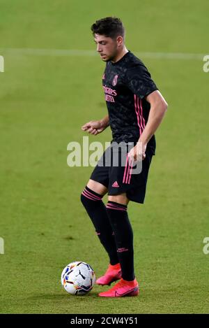 SEVILLA, 26-09-2020. Primera Division Lega di Spagna. LaLiga. Stadio Benito Villamarin. Fede Valverde (Real Madrid) durante il gioco Real Betis - Real Madrid. Foto: Juan Jose Ubeda/PROSHOTS. Foto Stock