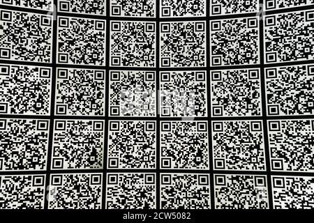 Codice QR astratto bacground. Sfondo hi-tech Foto Stock
