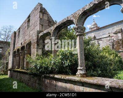 Trandeiras abbandonò il monastero di Xonzo de Limia, Ourense, Galizia, Spagna Foto Stock