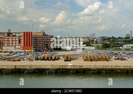 Veicoli sul porto di Southampton. Foto Stock