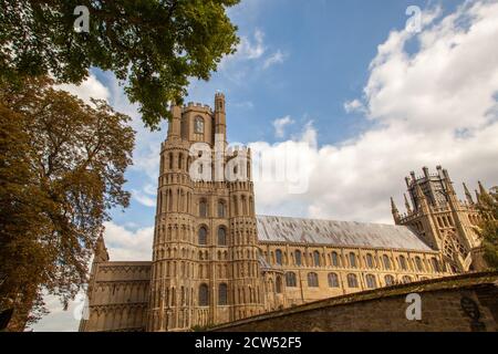 La Cattedrale di Ely, formalmente la Chiesa della Santa e indivisa Trinità, è una cattedrale anglicana nella città di Ely, Cambridgeshire Inghilterra Foto Stock