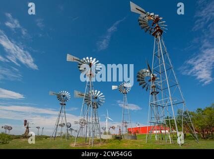 Texas, Lubbock, American Wind Power Center, museo dei mulini a vento Foto Stock