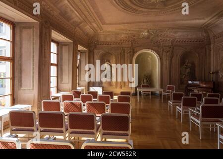 Brno (Brünn): hall in Old Town Hall torre del Municipio nella Città Vecchia, Jihomoravsky, Südmähren, Moravia meridionale, ceco Foto Stock