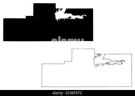 Grenada County, Mississippi (Stati Uniti, Stati Uniti d'America, Stati Uniti, Stati Uniti, Stati Uniti) mappa vettoriale illustrazione, schizzo scrimolo Grenada mappa Illustrazione Vettoriale