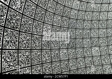 Codice QR astratto bacground. Sfondo hi-tech Foto Stock