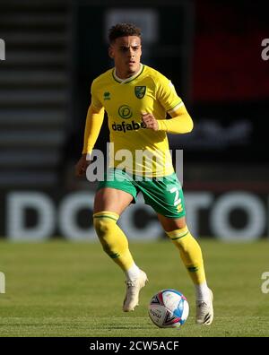 Norwich City's Max Aarons durante la partita del campionato Sky Bet al Vitality Stadium di Bournemouth. Foto Stock