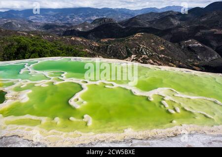 Vista panoramica di Hierve el agua, Oaxaca, Messico Foto Stock