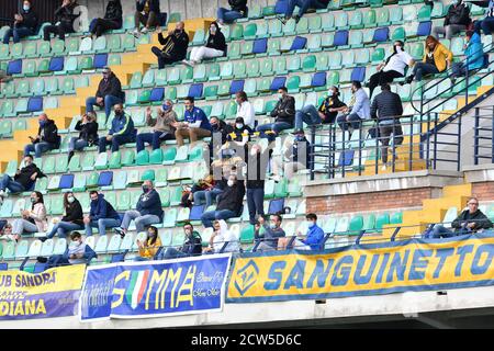 Verona, Italia, 27 Set 2020, sostenitori allo stadio Bentegodi durante Hellas Verona vs Udinese, Serie a match di calcio italiano - Credit: LM/Alessio Tarpini/Alamy Live News Foto Stock