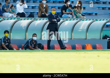 Ajinomoto Field Nishigaoka, Tokyo, Giappone. 27 Settembre 2020. Shinji Kobayashi (Giravanz), 27 SETTEMBRE 2020 - Calcio : 2020 J2 Lega match tra Tokyo Verdy 1-0 Giravanz Kitakyushu at Ajinomoto Field Nishigaoka, Tokyo, Giappone. Credit: Naoki Morita/AFLO SPORT/Alamy Live News Foto Stock