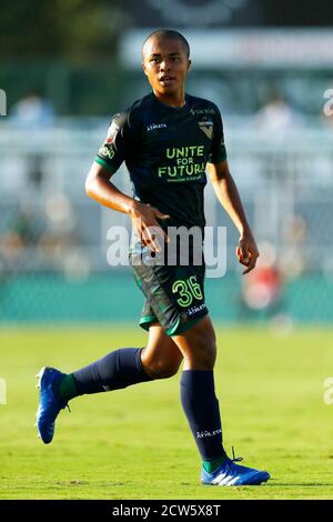 Ajinomoto Field Nishigaoka, Tokyo, Giappone. 27 Settembre 2020. Joel Chima Fujita (Verdy), 27 SETTEMBRE 2020 - Calcio/Calcio : 2020 J2 Lega match tra Tokyo Verdy 1-0 Giravanz Kitakyushu at Ajinomoto Field Nishigaoka, Tokyo, Giappone. Credit: Naoki Morita/AFLO SPORT/Alamy Live News Foto Stock