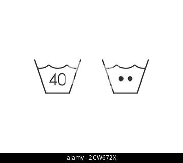 Lavanderia, lavatrice, lavatrice 40 icona. Illustrazione vettoriale, design piatto. Illustrazione Vettoriale