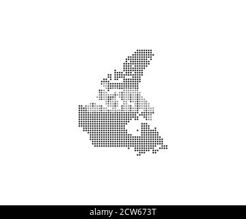 Canada, paese, mappa punteggiata su sfondo bianco. Illustrazione vettoriale. Illustrazione Vettoriale