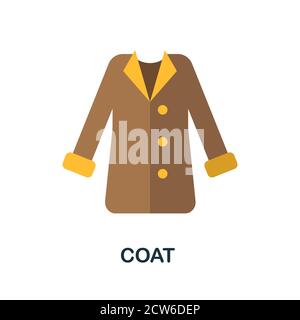 Icona cappotto. Semplice elemento della collezione autunnale. Icona Creative Coat per web design, modelli, infografiche e altro ancora Illustrazione Vettoriale