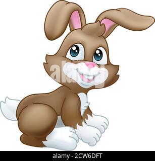 Mascotte di Cartoon di coniglio di Pasqua Illustrazione Vettoriale