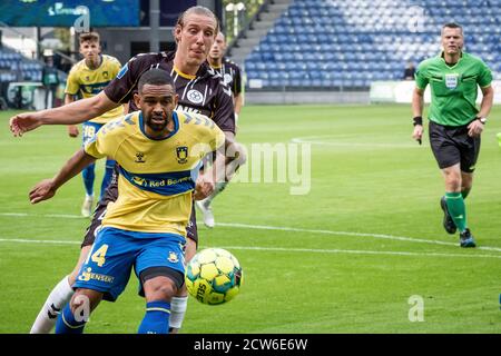 Broendby, Danimarca. 27 Settembre 2020. Kevin Mensah (14) di Broendby SE visto durante la partita 3F Superliga tra Broendby IF e AC Horsens al Broendby Stadion di Broendby. (Photo Credit: Gonzales Photo/Alamy Live News Foto Stock