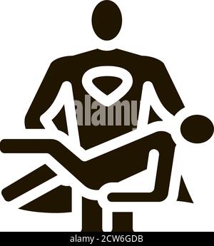 Hero tiene su mani icona umana Vector Glyph Illustration Illustrazione Vettoriale