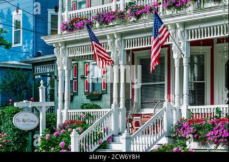 The Red Cottage Inn B & B a Cape May, New Jersey, Stati Uniti. Foto Stock