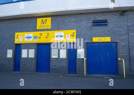 Ingresso ai tornelli all'University of Bolton Stadium nel Lancashire di luglio 2020 Foto Stock