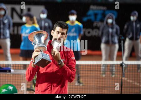 Roma 09/21/2020, Novak Djokovic vince il Torneo Internazionale di Tennis BNL Foto Stock