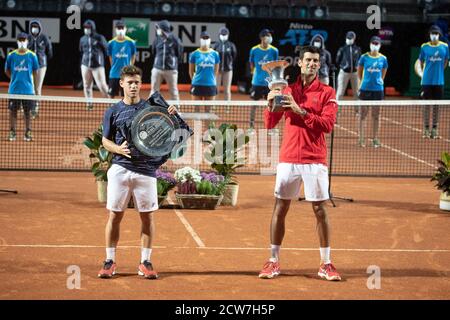 Roma 09/21/2020, Novak Djokovic vince il Torneo Internazionale di Tennis BNL Foto Stock