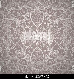 Motivo floreale astratto disegnato a mano. Illustrazione Vettoriale