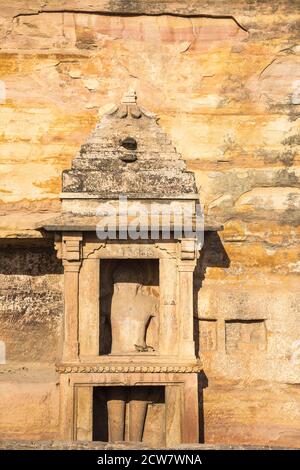 India, Madhya Pradesh, Gwalior, Forte Gwalior, Tempio di Chaturbhuj Foto Stock