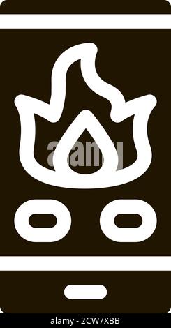 Illustrazione dell'icona del reparto antincendio della chiamata telefonica Illustrazione Vettoriale