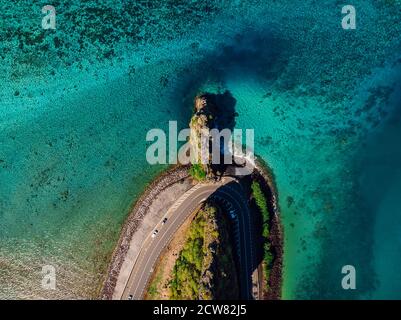 Vista aerea di Maconde sull'isola di Mauritius Foto Stock