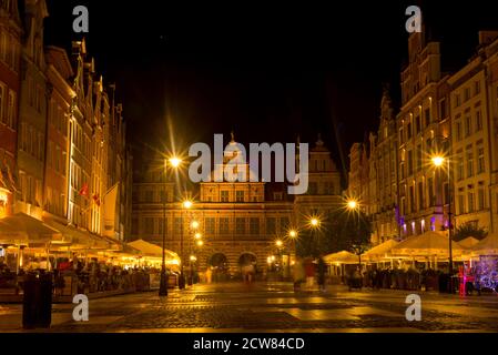 Una serata d'autunno a Długi Targ nella città vecchia di Gdańsk Foto Stock