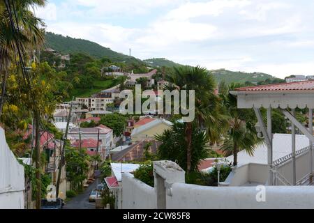 Città storica di Charlotte Amalie a Saint Thomas Island, Isole Vergini statunitensi, Stati Uniti Foto Stock