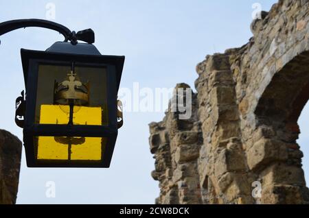 lanterna al castello di Oybin germania Foto Stock