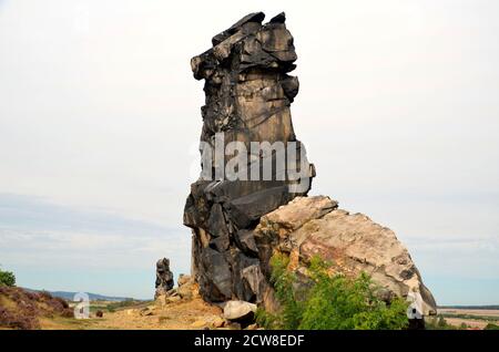 Vista al muro dei diavoli Weddersleben germania Foto Stock