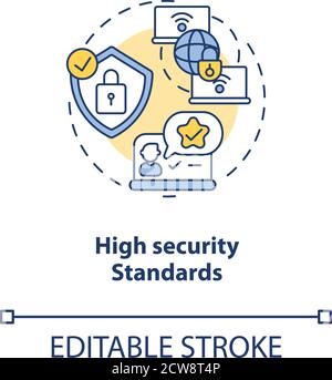 Icona del concetto di standard di sicurezza elevati Illustrazione Vettoriale