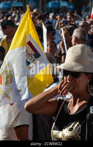 Roma, Italia, 05/06/2020: No Mask rally, contro la 'dittatura sanitaria'. Piazza bocca della Verità Foto Stock