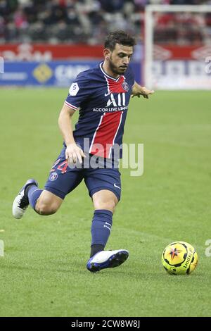 Alessandro Florenzi del PSG durante il campionato francese Ligue 1 partita di calcio tra Stade de Reims e Paris Saint-Germain il 27 settembre 2020 Foto Stock