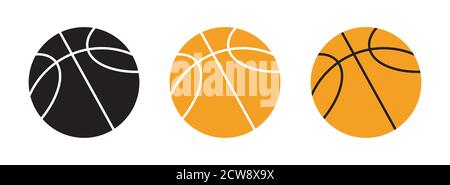 Palline da basket Imposta icone vettoriali. Illustrazioni di basket Illustrazione Vettoriale