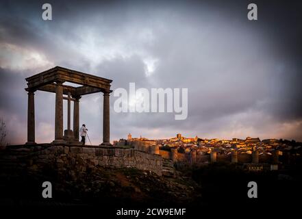 Mirador de los Cuatro Postes. Ávila. Castilla León. España Foto Stock