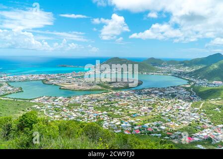 L'isola caraibica di St.maarten / st.martin paesaggio urbano Foto Stock