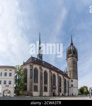 Wittenberg, S-A / Germania - 13 settembre 2020: Vista della chiesa di Martin Lutero a Wittenberg Foto Stock