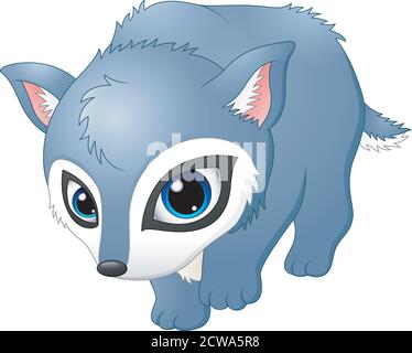 Cute bambino Wolf camminare Illustrazione Vettoriale