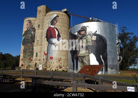 Settembre 2020. Arte silo australiana, Devenish, Victoria, Australia Foto Stock