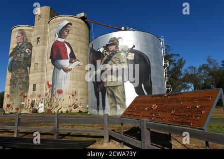 Settembre 2020. Arte silo australiana, Devenish, Victoria, Australia Foto Stock