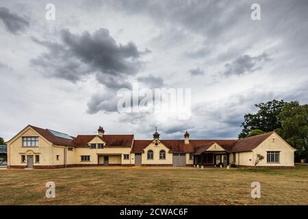 Il centro visitatori di Sutton Hoo, vicino a Woodbridge, Suffolk, Foto Stock