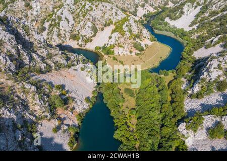 Canyon del fiume Krupa Foto Stock