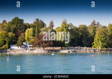 Zona balneare, Bad Schachen, Lago di Costanza, Baden-Wuerttemberg, Germania, Europa Foto Stock