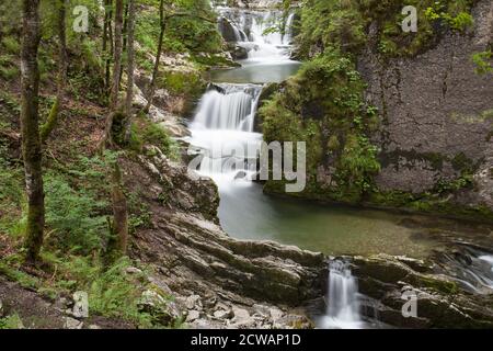 Rottach-Cascate, vicino al lago Tegernsee in alta Baviera, Germania, Europa, Foto Stock