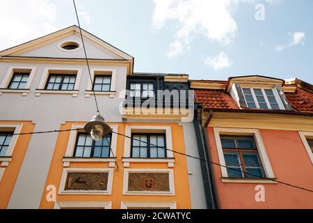 Città vecchia di riga edifici medievali a riga, Lettonia Foto Stock