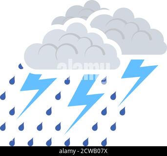 Icona Thunderstorm. Design a colori piatti. Illustrazione vettoriale. Illustrazione Vettoriale